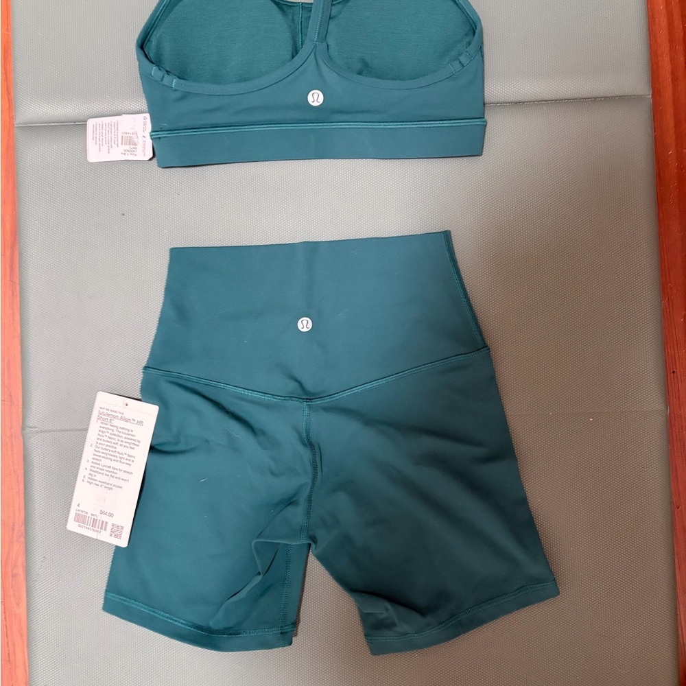 Lululemon Align Shorts and Y Flow Bra Set Size 4 and 6